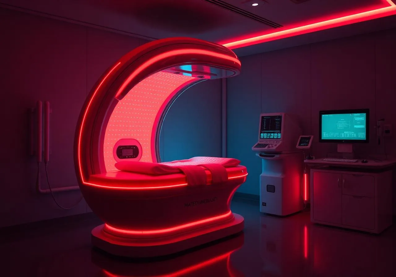 Photobiomodulation equipment in a clinical treatment room